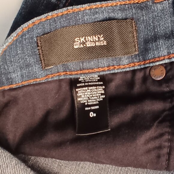 Express Denim Jeans Size 0 Skinny Mia Mid Rise Medium Wash - Picture 4 of 9